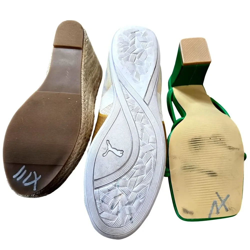 Puma + More Size 7 .5 Women's Wedge Sandal Tennis Lot 3 Pairs Bulk Shoes 7 1/2